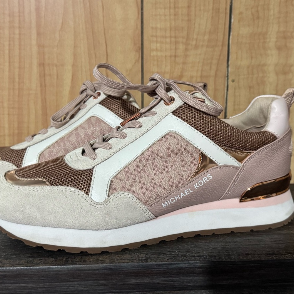 Michael Kors Women's Pink and Tan Sneakers